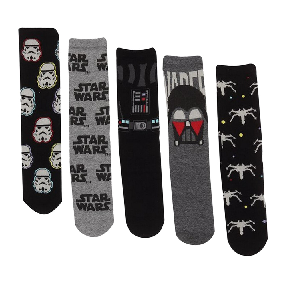 Star Wars Unisex Adult Dark Side Socks (Pack Of 5) Black