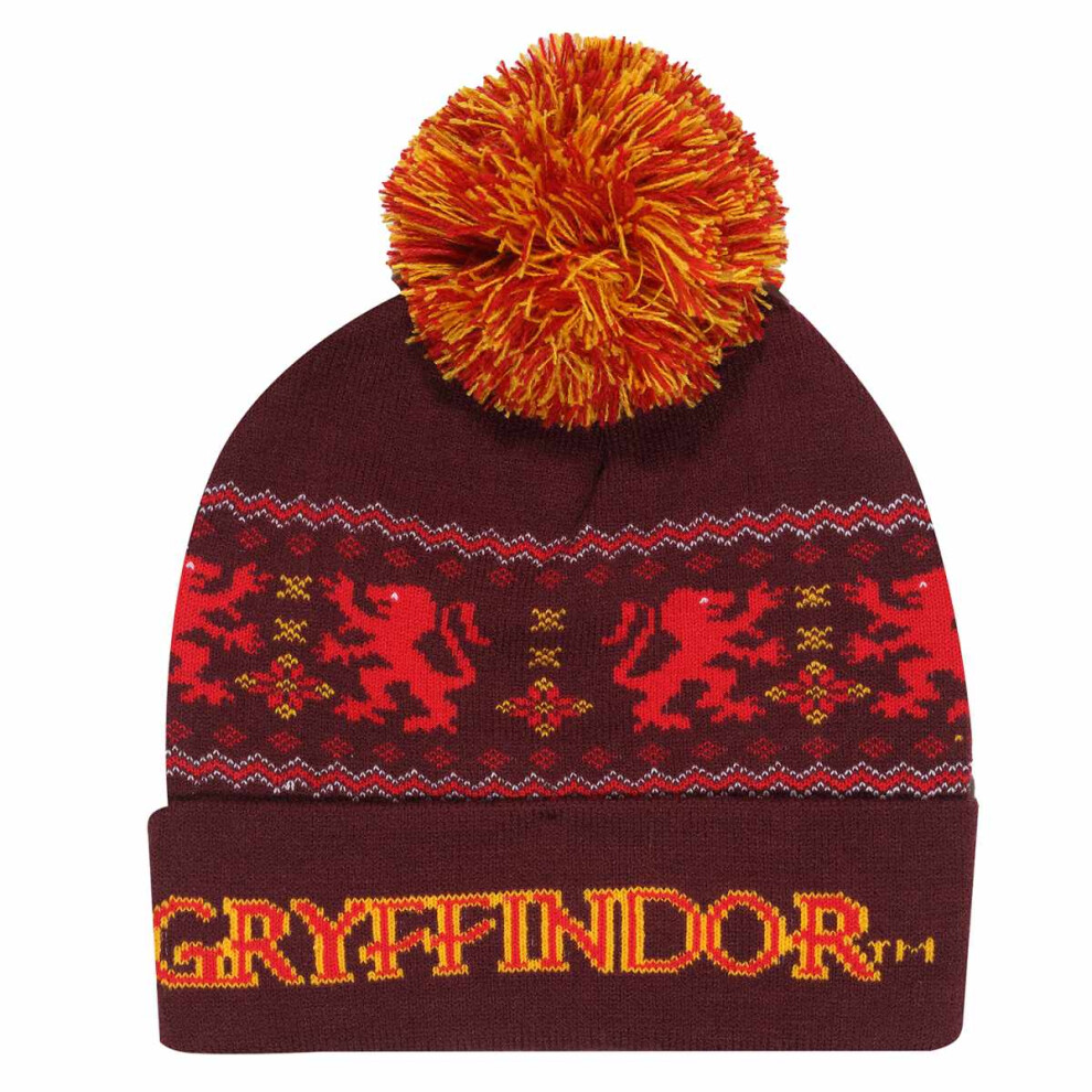 Harry Potter Unisex Adult Snow Gryffindor Beanie Red