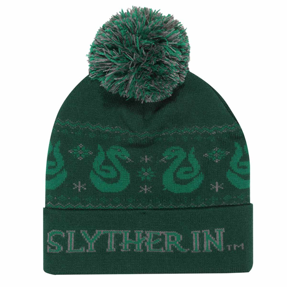 Harry Potter Unisex Adult Snow Slytherin Beanie Green