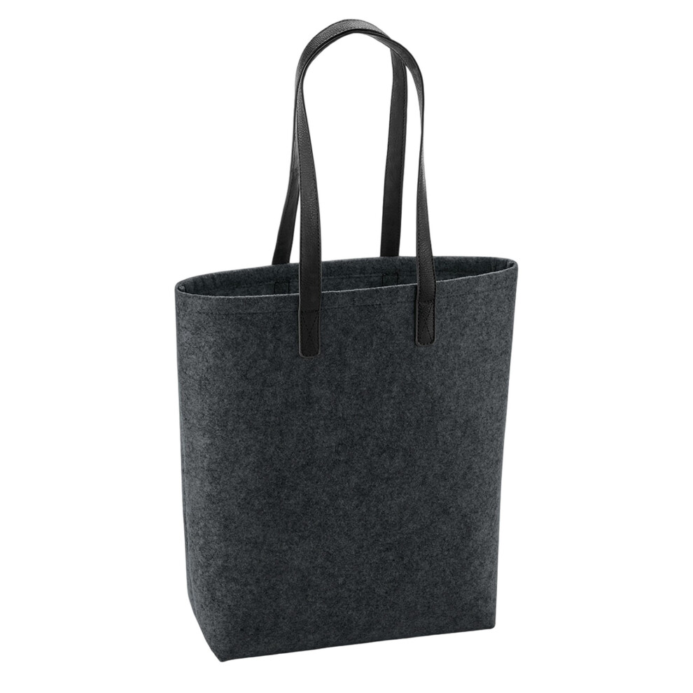 Bagbase (One Size, Black/Charcoal Melange) Premium Felt Tote Bag