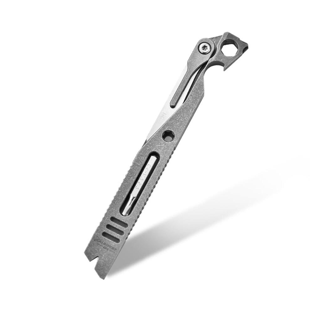 Titanium Edc Pry Bar Multitool With Bottle Opener And Replaceable Blade For Outdoor Camping 9169991260426
