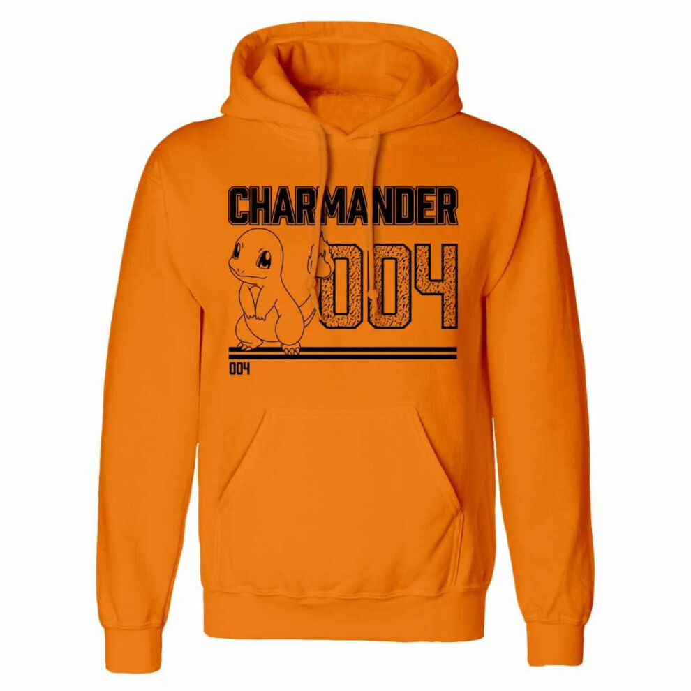 Pokémon Pokemon Unisex Adult Charmander Line Art Hoodie Orange