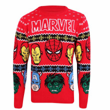 (M, Multicoloured) Marvel Unisex Adult Faces Knitted Sweatshirt
