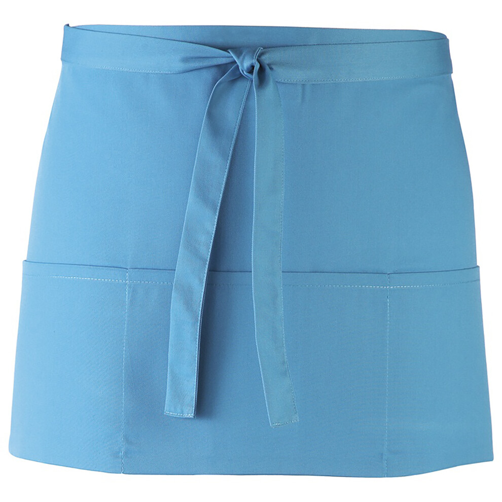 Premier (One Size, Turquoise) Ladies/Womens Colours 3 Pocket Apron / Workwear (Pack Of 2)