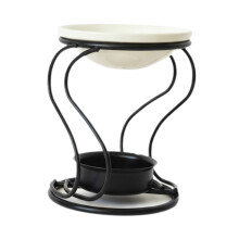 Aroma Wax Warmer with Ceramic Dish and Metal Frame Tea Light Essential Oil Burner 2.95inch