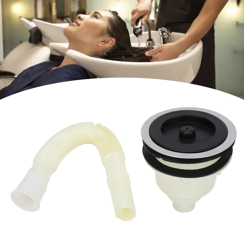 Barber Shop Drain Stopper Set â Rubber & Stainless Steel Hair Catcher, 10.8x8.5cm