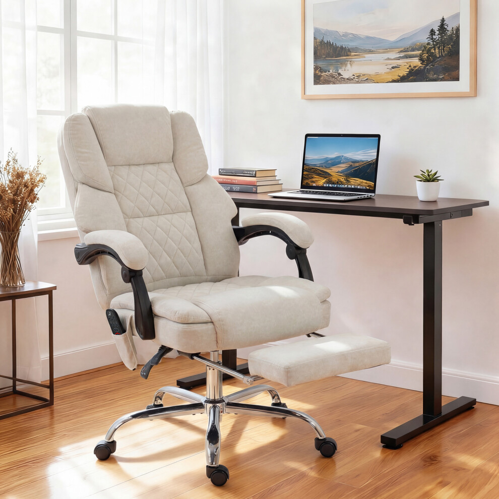 Homcom (Black) Massage Office Chair With Heat, 135 Reclining Desk Chair