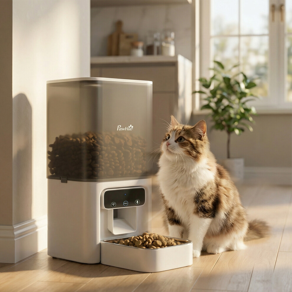 Pawhut Automatic Cat Feeder, 4.5L Wifi Cat Food Dispenser With Timer