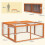 PawHut PawHut Rabbit Hutch, Folding Wooden Rabbit Run with Openable Top, Orange 3
