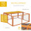 PawHut PawHut Rabbit Hutch, Folding Wooden Rabbit Run with Openable Top, Orange 5