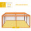 PawHut PawHut Rabbit Hutch, Folding Wooden Rabbit Run with Openable Top, Orange 4