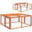PawHut PawHut Rabbit Hutch, Folding Wooden Rabbit Run with Openable Top, Orange 2