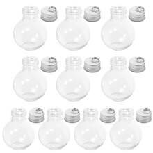 Christmas Ornament Ball Light Bulb Shape 3.07 Inch Clear Glass Decorative Bottle Gift Jar