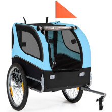 Remorque vélo - HELLOSHOP26 - 135 x 60,5 x 95 cm - Pliable avec toit ouvrant - Capacité 40 kg - Drapeau et 8 réflecteurs