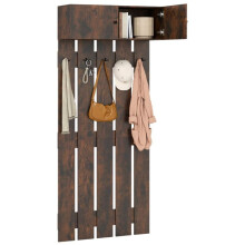 Porte-manteau mural avec armoire et 5 crochets dimensions 90 x 33 x 210 cm design