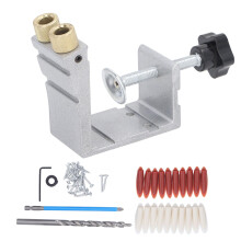 Pocket Hole Jig Kit with Adjustable Depth, Aluminum Alloy Drill Guide for DIY Woodworking Joinery