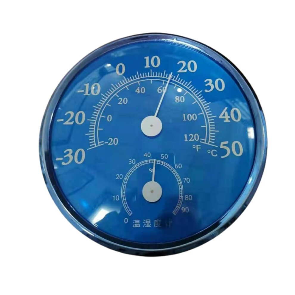 Blue Indoor Thermometer Hygrometer With Large Clear Display, Analog Temperature Humidity Meter For Wall Or Tabletop (Blue)