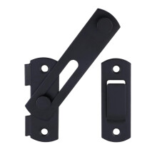 Heavy Duty Barn Door Latch Lock 4 Inch Black Iron Gate Bolt for Wooden Fence and Sliding Doors