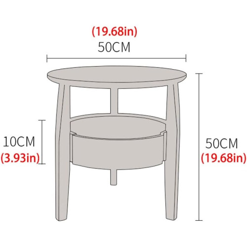 Modern Minimalist Bedside Table Small Wooden Round Side Table Brass Finish SpaceSaving Storage 1