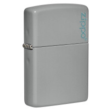 Zippo Lighter Flat Grey Zippo Logo Genuine Windproof Refillable Petrol Lighter