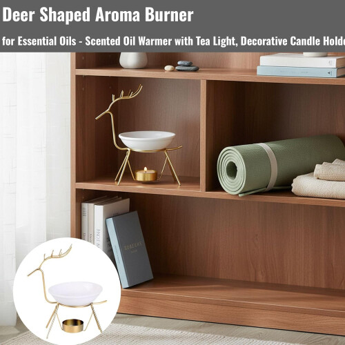 Deer Shaped Aromatherapy Diffuser and Essential Oil Burner with Tea Light Candle Holder for Home 1