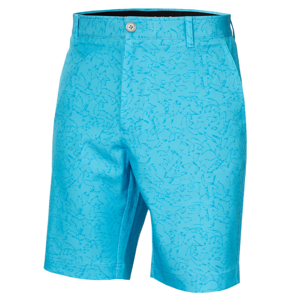 Calvin Klein (36" Waist, Aquarius) Mens Printed Bullet Stretch Lightweight Wicking Golf Shorts