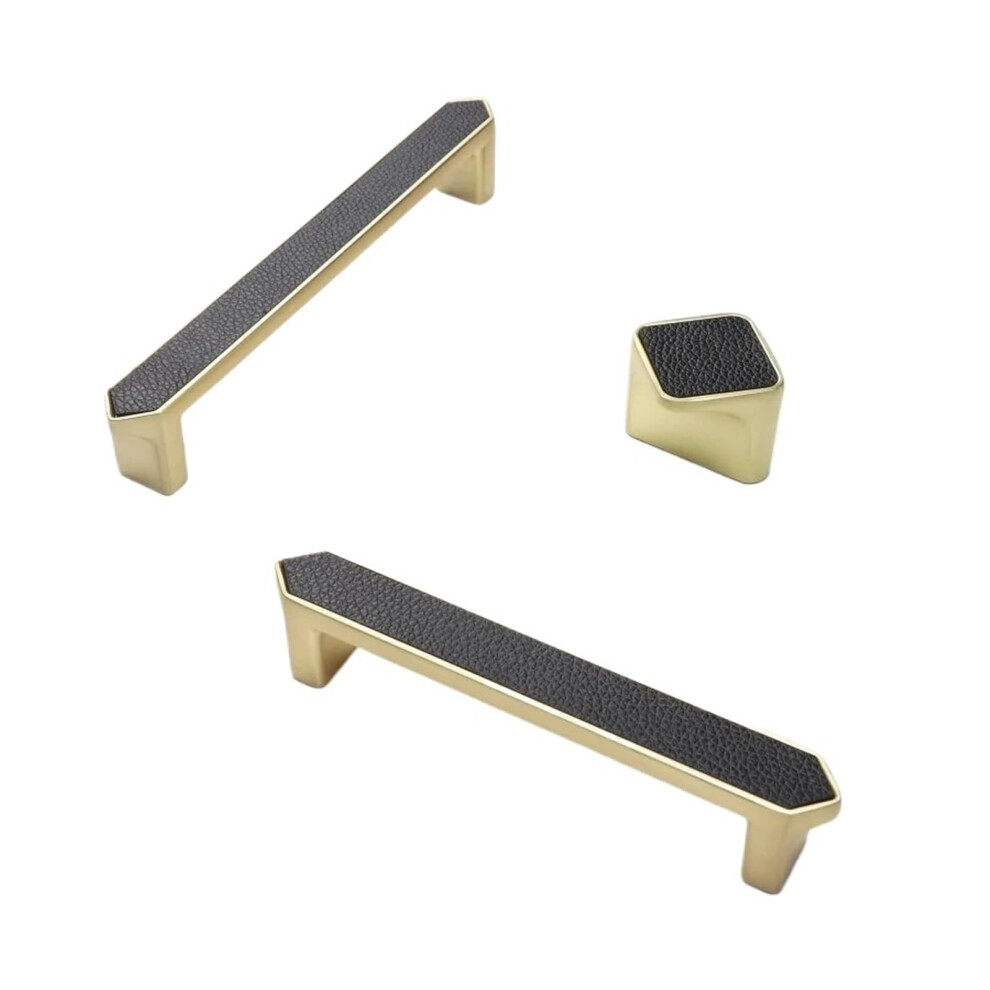 Leather Kitchen Cabinet Handles 96Mm Durable Zinc Alloy Drawer Pulls For Wardrobe And Furniture 9169991262734