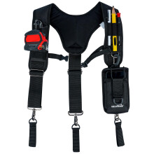 Tool Belt Suspenders with Padded Straps and Phone Holder, Adjustable Heavy Duty Work Belt for Construction