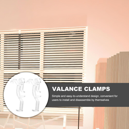 Transparent Vertical Blind Valance Clips Plastic Replacement with Invisible Support Design 2