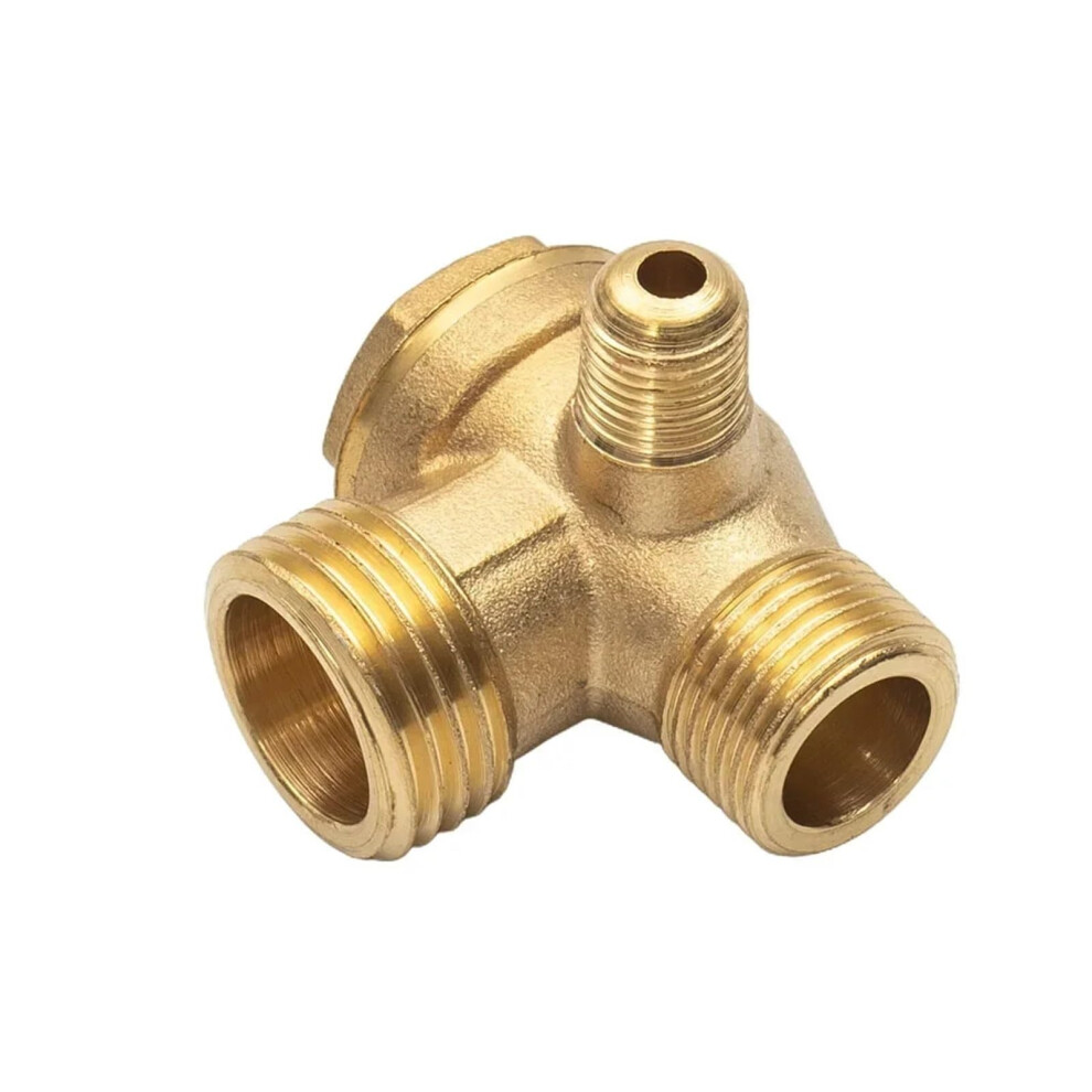 Air Compressor Check Valve Brass 3Port Connector Male Thread Oneway Flow Control 20Mm 16Mm 10Mm 9771547239444