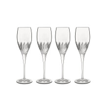 Luigi Bormioli Diamante Champagne Glasses 220 ml Prosecco Drinkware - Pack of 4