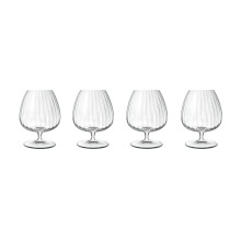 Luigi Bormioli Cognac Glasses Set Optica Design 465 ml Drinkware - Pack of 4