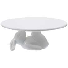 Ceramic Bunny Cake Stand with Elegant Rabbit Design for Easter Cupcake and Dessert Display