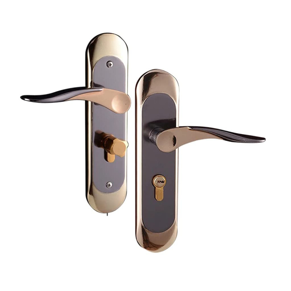 Door Handle Lock Set Aluminum Alloy Privacy Right Hand Interior Bathroom Key Locking 9771547239680