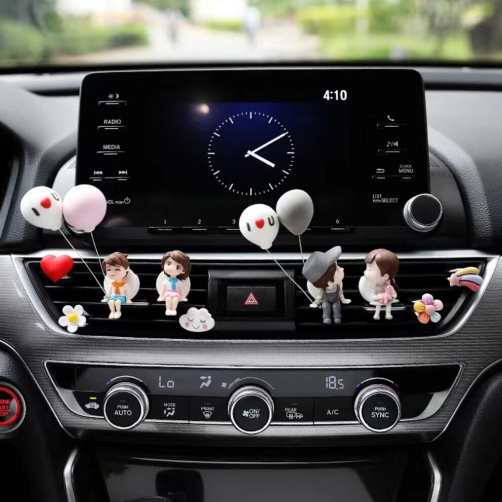 Cute Cartoon Couples Action Figure Car Ornament Set Air Vent Dashboard Decor 9401390301219