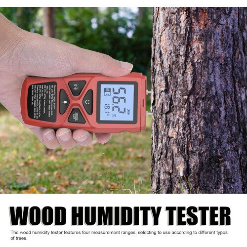 Wood Moisture Meter Pin Type Tester with Backlit Display Fast Detection for Woodworking Lumber 2