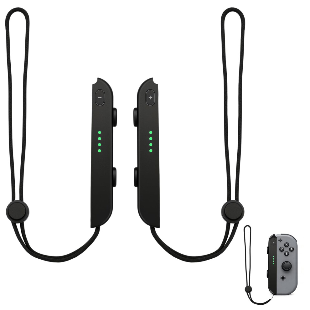 2Pcs Joycon Wrist Strap Replacement For Nintendo Switch With Secure Lock And Adjustable Comfort Fit (Black) Black 9169991263557