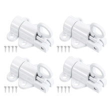 Barn Door Latch 4 Pack 2x2in 90 Degree Flip Sliding Door Lock Stainless Steel RustResistant White