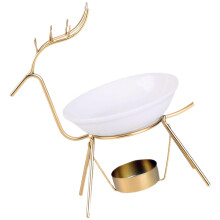 Deer Shaped Aroma Burner Essential Oil Diffuser Gold Metal Tea Light Holder for Home Decor