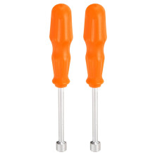 2pcs 9mm Metric Nut Driver Set with NonSlip Grip Long Reach Carbon Steel Hex Socket Wrench