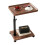 Adjustable C Shaped Side Table with Wheels, 360 Swivel Overbed Table for Sofa and Bed, Walnut 1