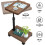Adjustable C Shaped Side Table with Wheels, 360 Swivel Overbed Table for Sofa and Bed, Walnut 2