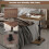 Adjustable C Shaped Side Table with Wheels, 360 Swivel Overbed Table for Sofa and Bed, Walnut 5