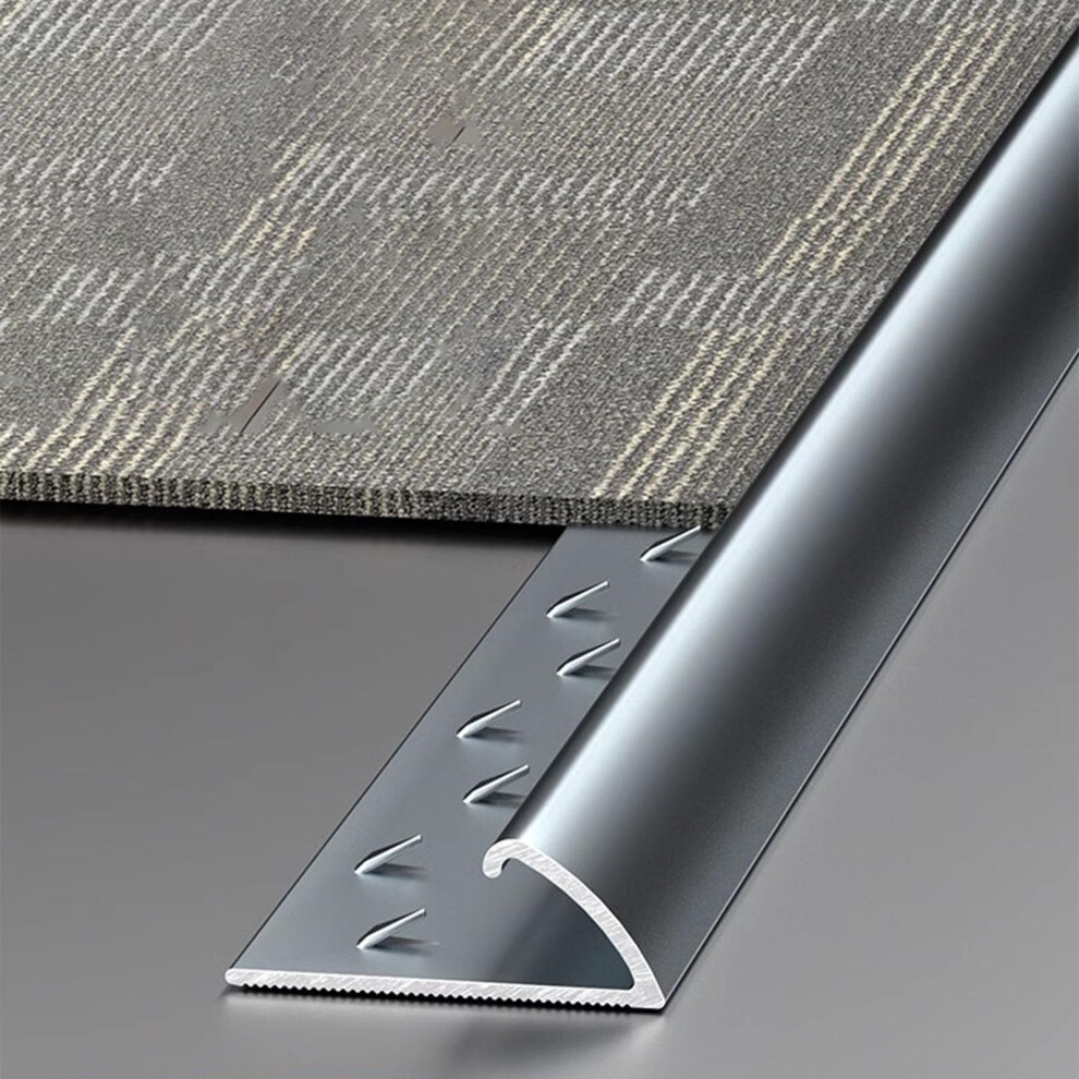 Aluminum Floor Transition Strip For Carpet To Tile 90Cm Rustproof Trim, Seamless Threshold Gray 9169991264097