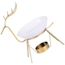 Gold Metal Deer Essential Oil Burner with Tea Light, Aromatherapy Oil Warmer and Decorative Candle Holder
