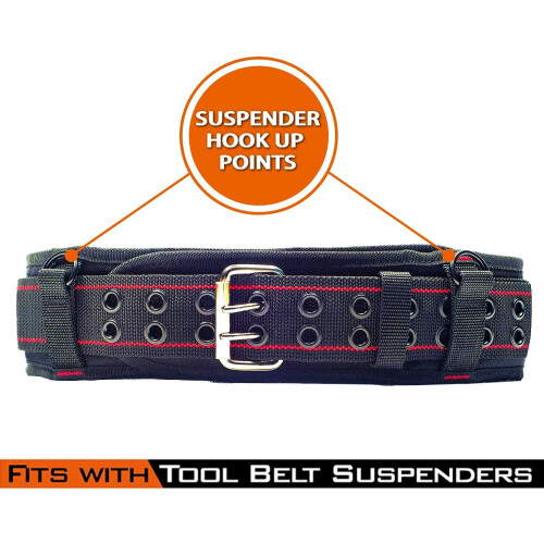 Heavy Duty Padded Tool Belt with Back Support, Adjustable Work Belt for Construction and DIY 1