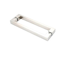 300mm Stainless Steel Shower Door Handle, Square Tube Sliding Pull for Modern Bathroom