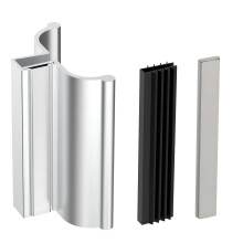 Silver Aluminum Shower Door Handle Replacement, RustResistant, Ergonomic Grip, Strong Closure