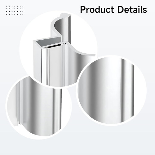 Silver Aluminum Shower Door Handle Replacement, RustResistant, Ergonomic Grip, Strong Closure 1