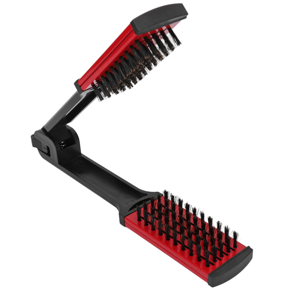 Unisex Black,Red Static Free Hollow Heat-Resistant Black & Red Double-Sided Hair Straightening Comb 23Cm
